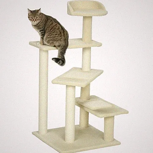 100cm Kratzbaum für Mittelgroße Katzen Mehrstöckiger Katzenkratzbaum