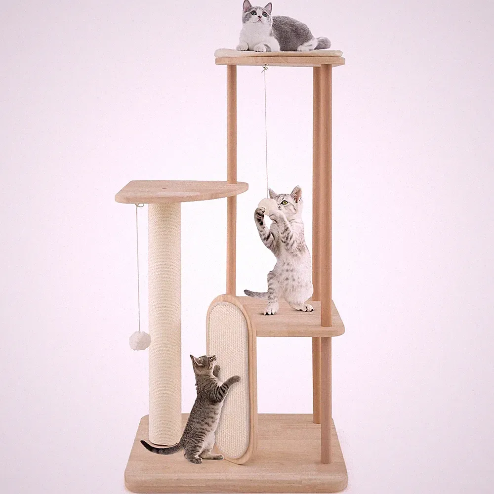 112cm Kratzbaum Katzenbaum Katzenkratzbaum Aktivitätszentrum für Katzen Holz