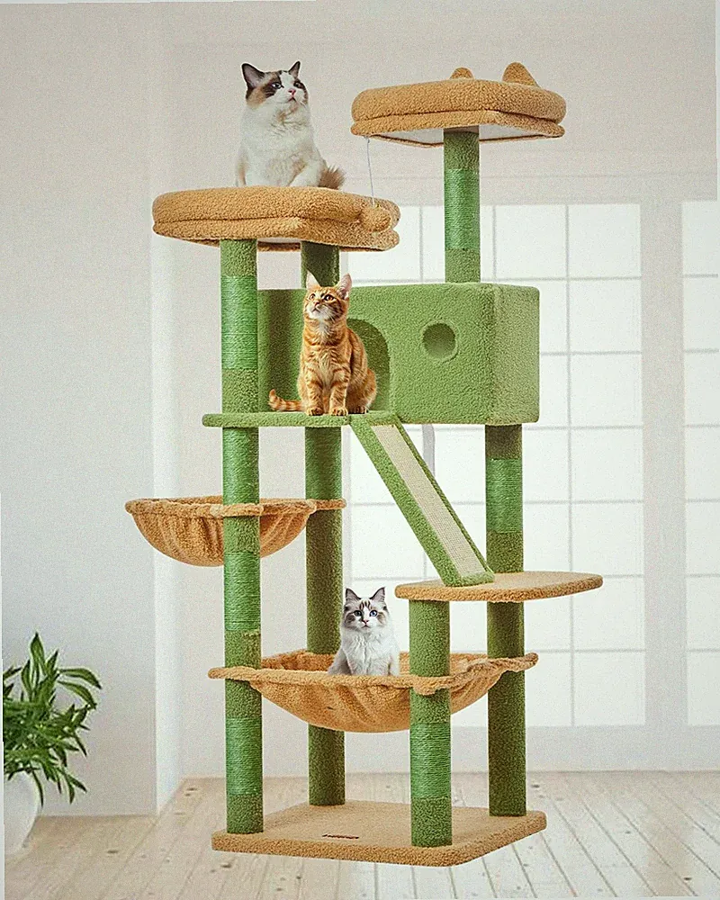 146cm Kratzbaum, Stabiler Katzenbaum für Große Katzen, MSC026