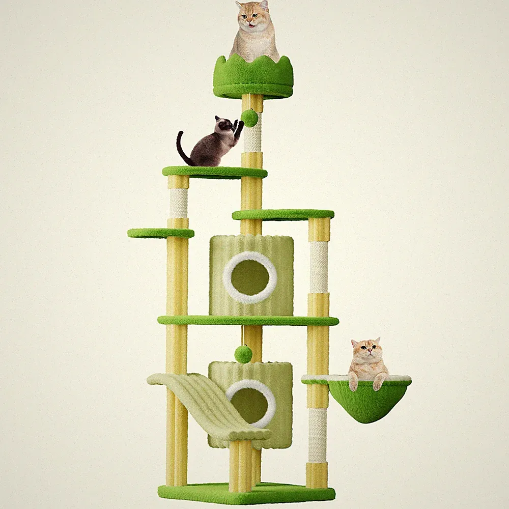 162CM XXL Kratzbaum Katzenbaum Katzenkratzbaum Kletterbaum Spielbaum für Katzen