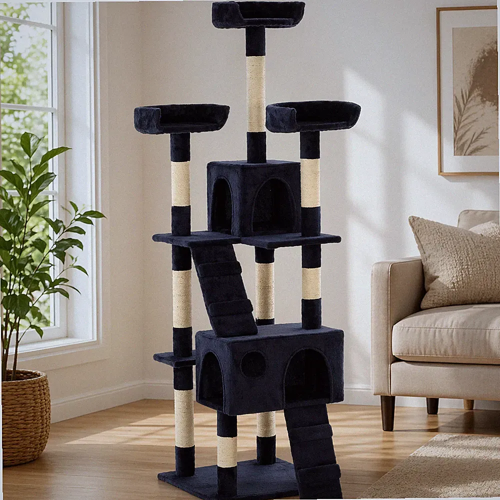 170cm Katzen Kratzbaum Sisal Säulen Katzenbaum Spielturm Kletterbaum