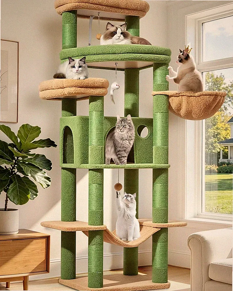 180cm Kratzbaum XXL, Stabil, Groß, Katzenbaum für Katzen, MS034W