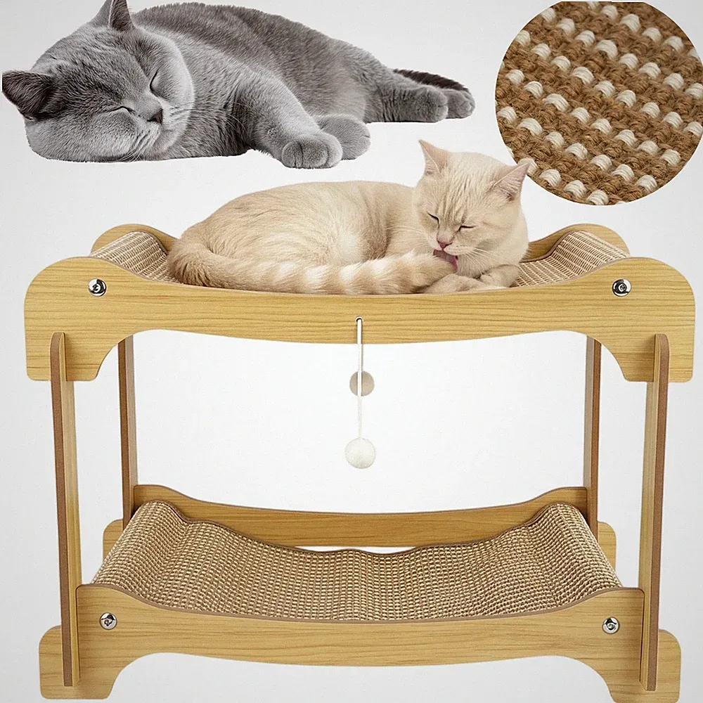 2 Ebenen Katzenbett Katzenkratzbaum Kratzpappe Katzenbett Kratzmatte