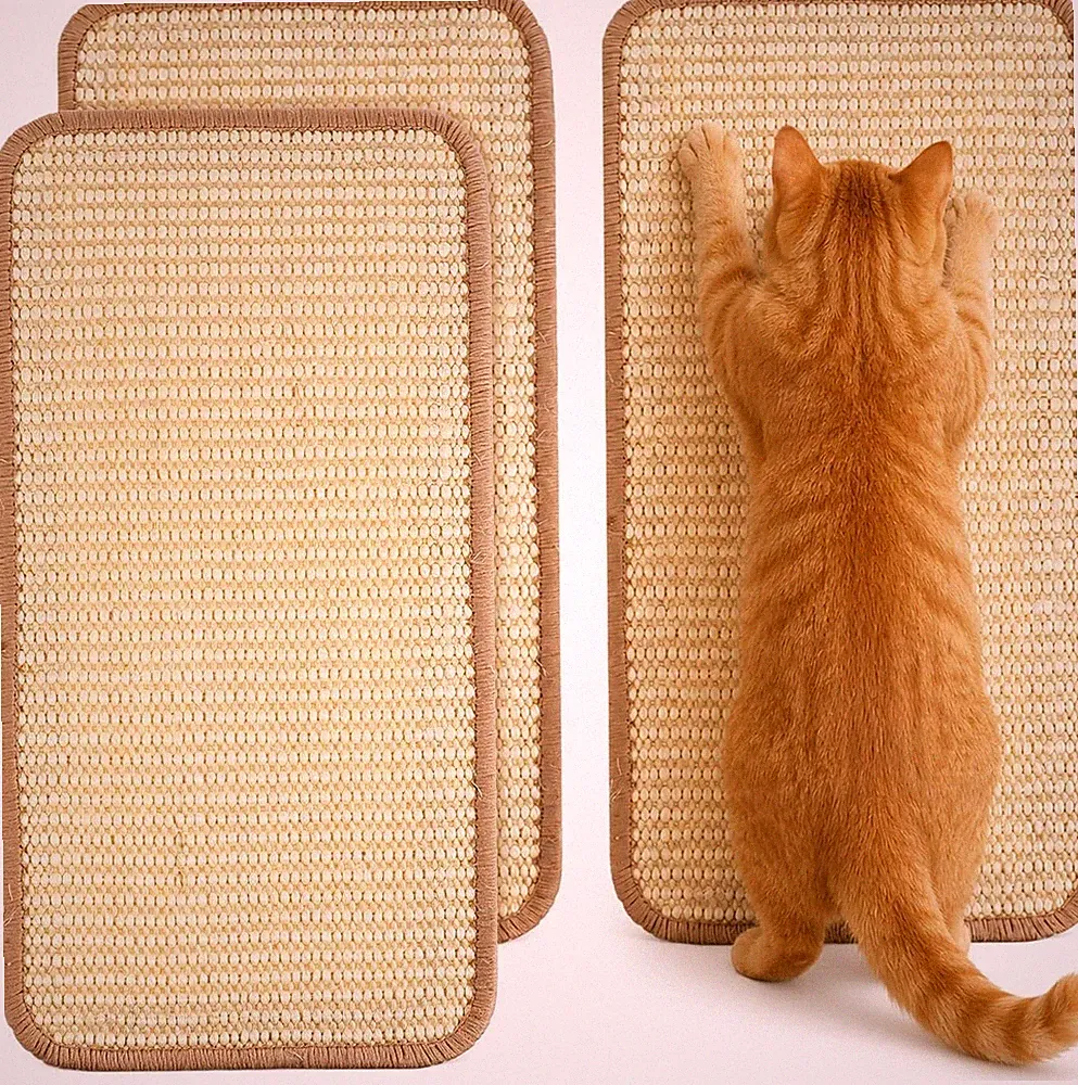 3 Stück Kratzbretter Katze, 40x20cm Sisal Kratzmatte Katzenkratzbretter