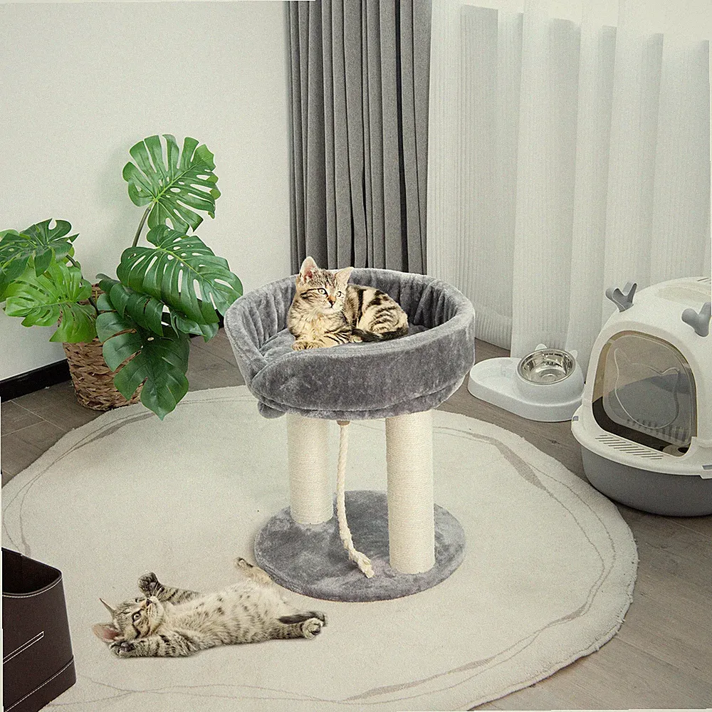 4-in-1 Kratzbaum Katzenbaum Haustiermöbel Katzenspielzeug Sisalturm + Fellknäul