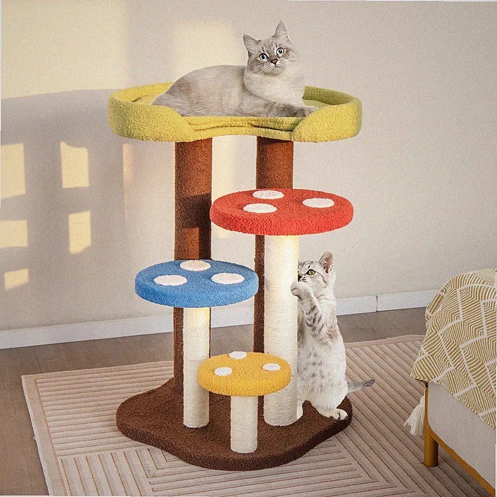 5-stöckiger Kratzbaum Katzenbaum Haustiermöbel Sisal 94 cm