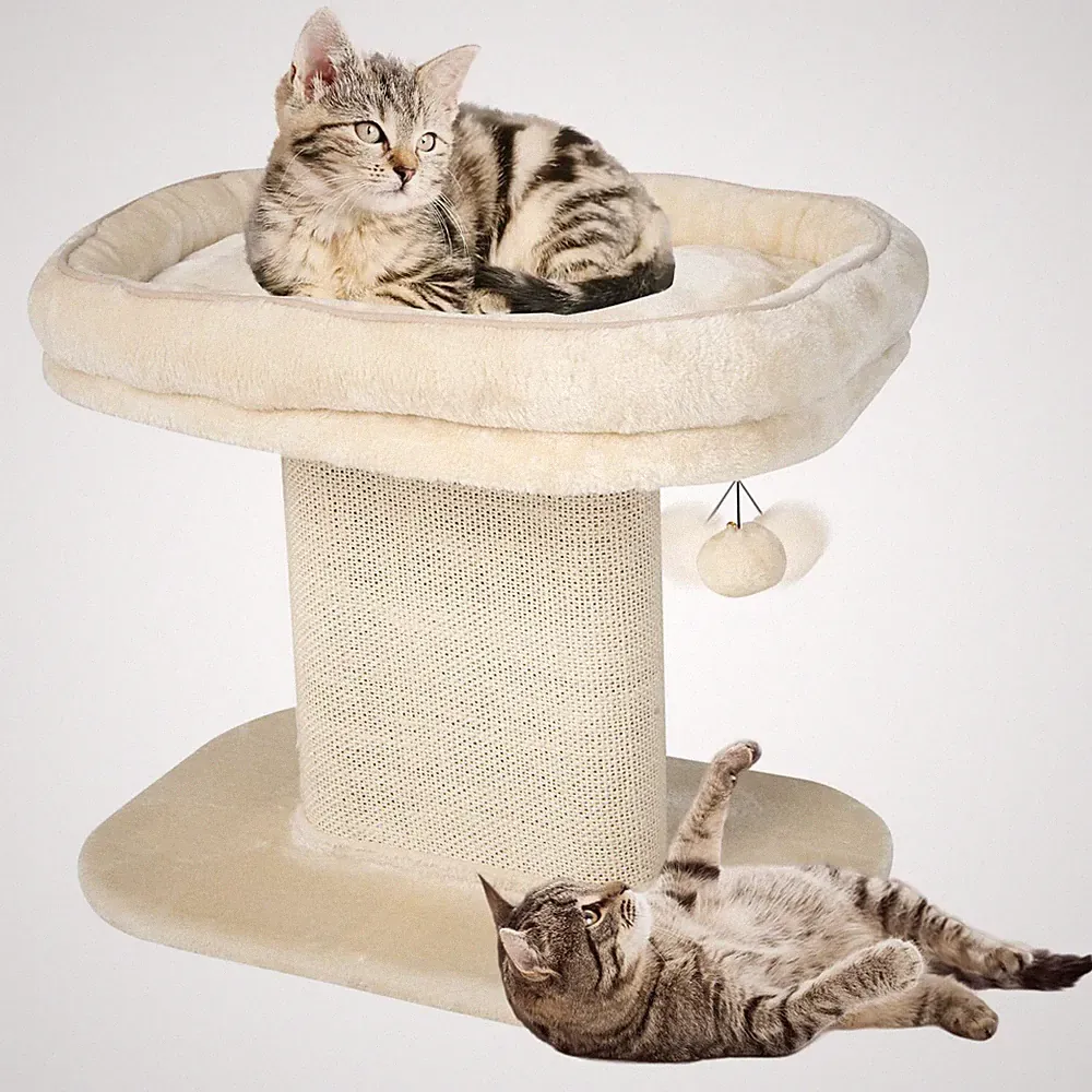 50cm Kratzbaum Katzenbaum mit Sitzplattform Sisal-Kratzplatte Modern Katzenmöbel