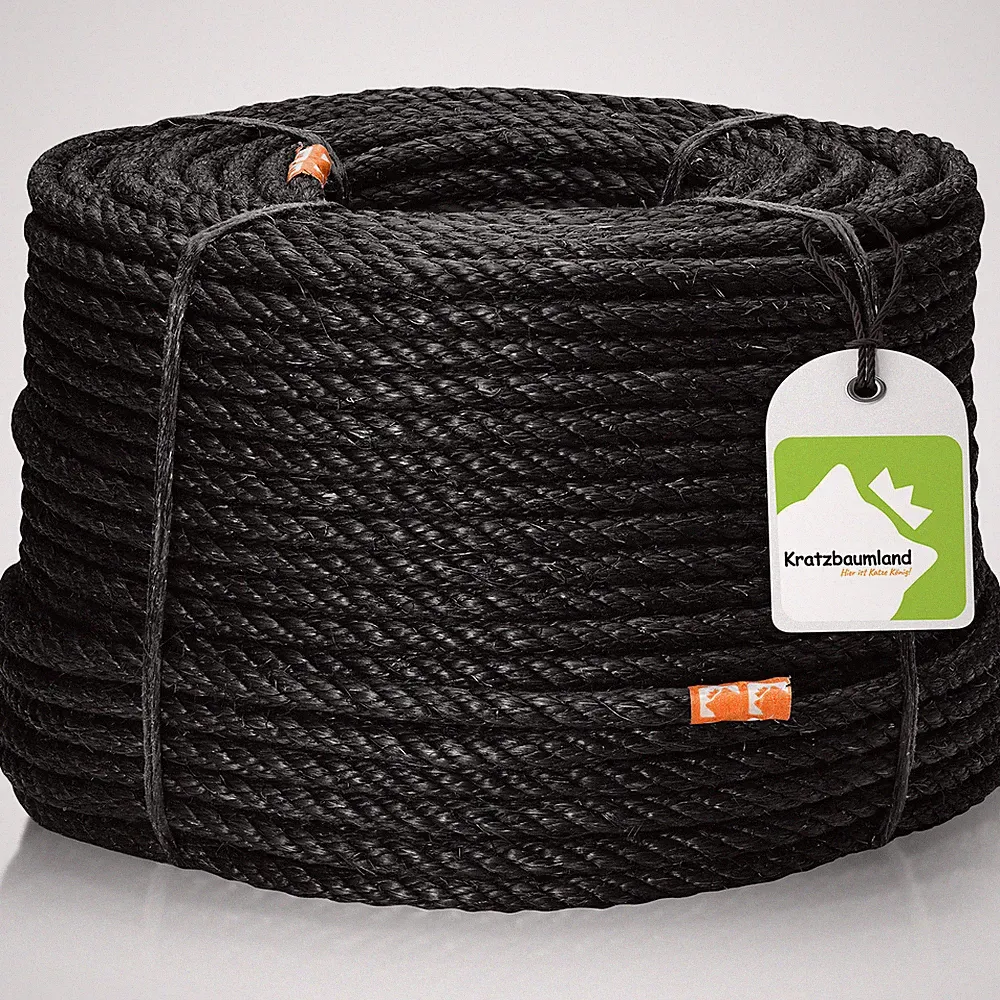 6-12 mm schwarzes Premium-Sisalseil für Kratzbäume (versch. Längen)
