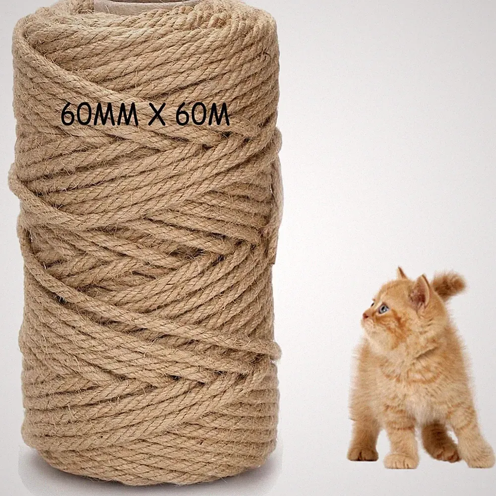 60m Sisalseil für Kratzbaum Katzen Seil Natur Jute Handwerk DIY Dekoration