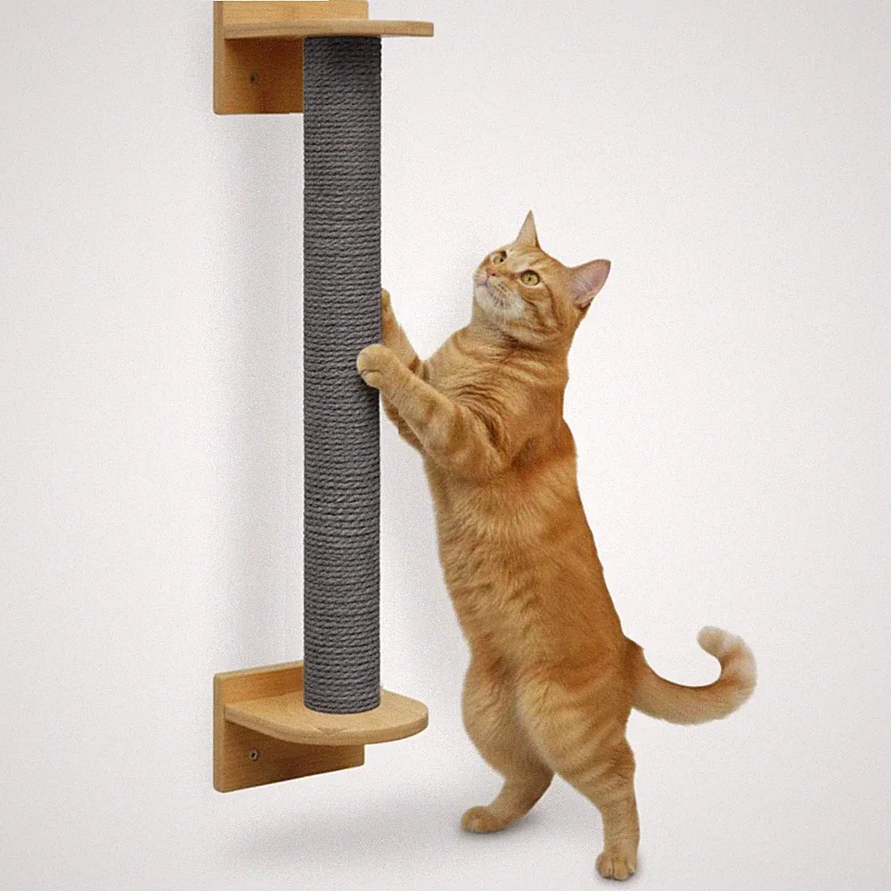 66 cm Wandkratzbaum für Katzen - Kratzstamm Wandmontage - Kratzsäule Sisalstamm