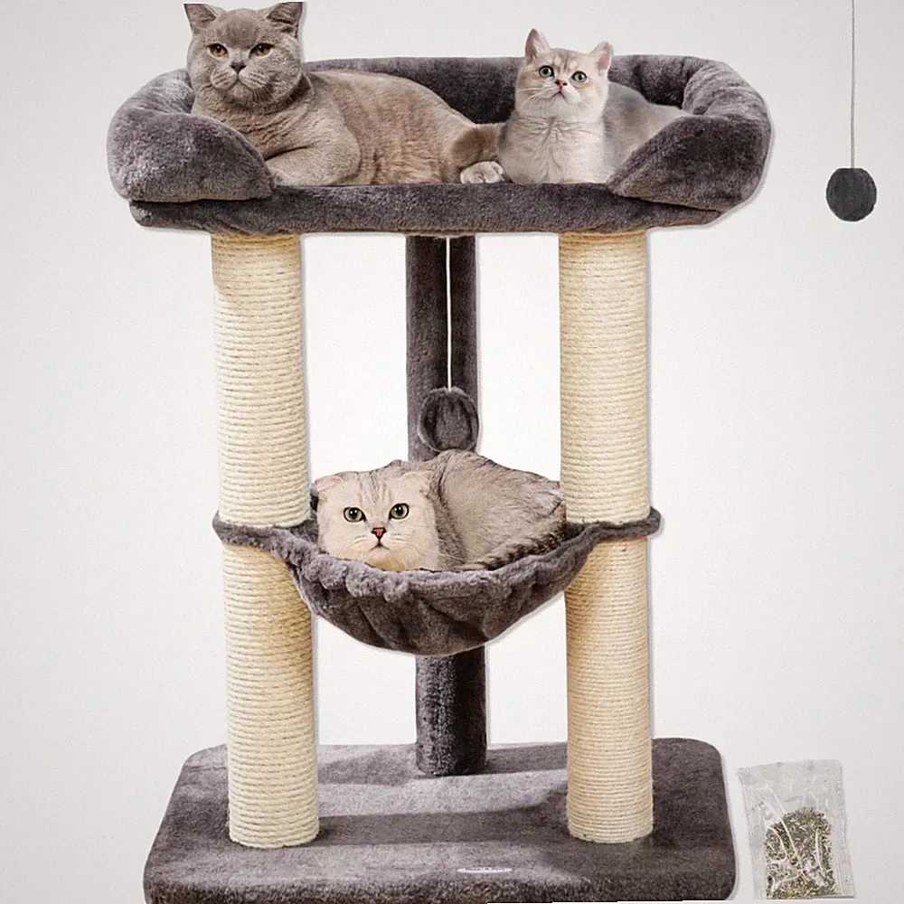 71CM Kratzbaum für Katzen, Hoher Kratzstamm mit großem Bett für große Katzen,...