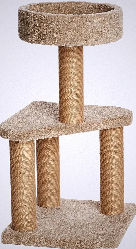 Amazon Basics Kratzbaum für Katzen mit Plattform und Kratzstangen, beige