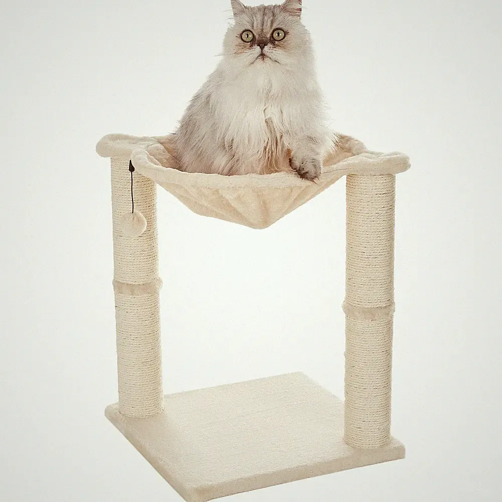 Amazon Basics Kratzbaum Turm mit Kratzbaum und Hängemattenbett für Indoor Katze