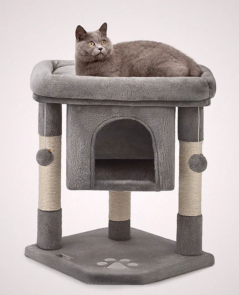 B-Ware: lionto Kratzbaum, Katzenkratzbaum, Katzenbaum, H 60 cm, dunkelgrau