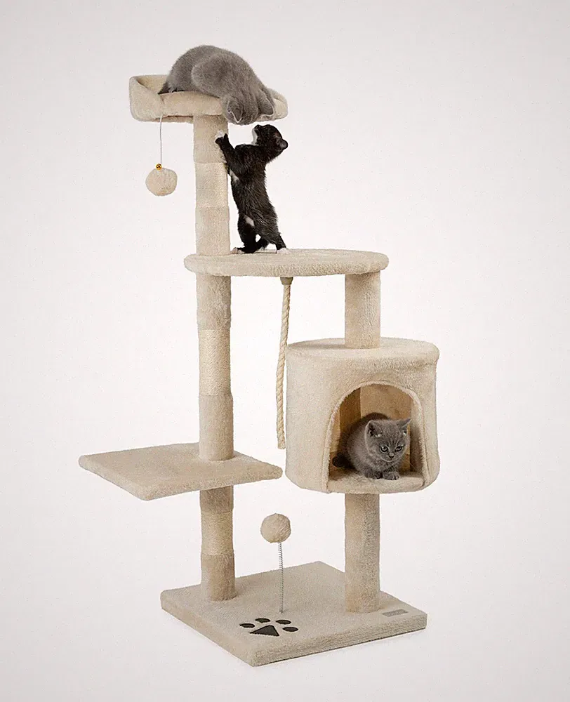 B-Ware: lionto Kratzbaum Kletterbaum Katzenkratzbaum 112 cm Beige