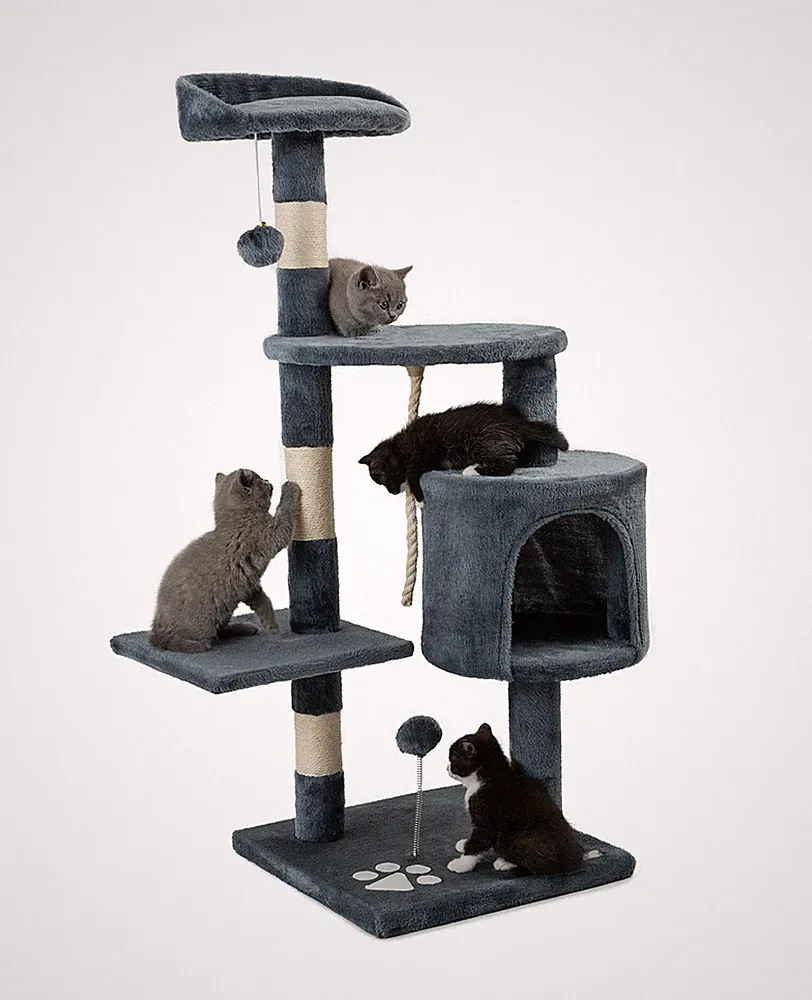 B-Ware: lionto Kratzbaum Kletterbaum Katzenkratzbaum 112 cm grau