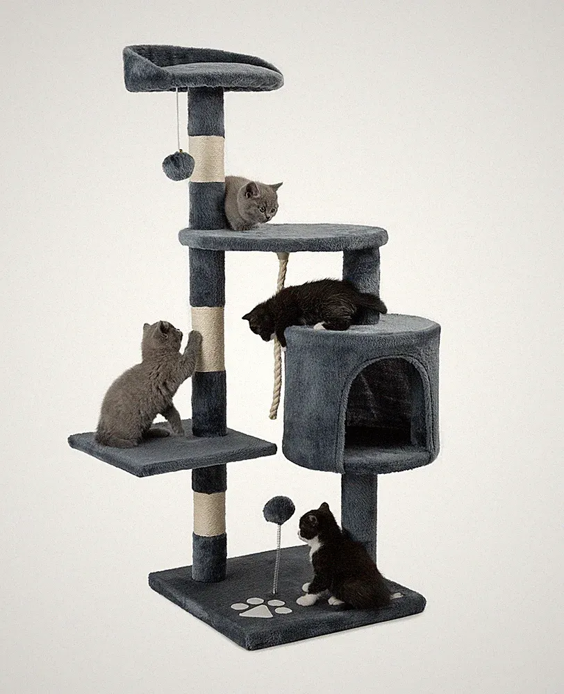 B-Ware: lionto Kratzbaum Kletterbaum Katzenkratzbaum 112 cm grau