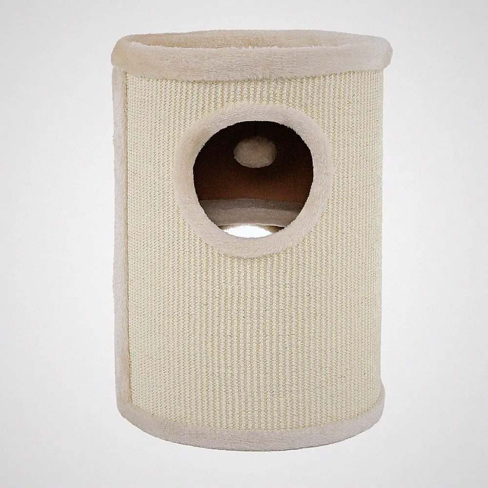 B-Ware: lionto Kratztonne mit Sisal Kratzturm Kratzbaum Kratzsäule 50 cm Beige