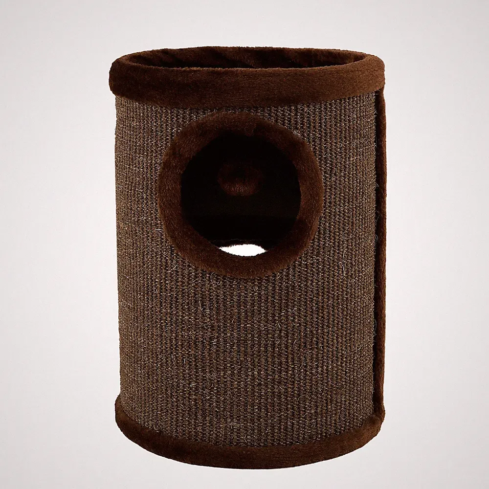 B-Ware: lionto Kratztonne mit Sisal Kratzturm Kratzbaum Kratzsäule 50 cm Braun