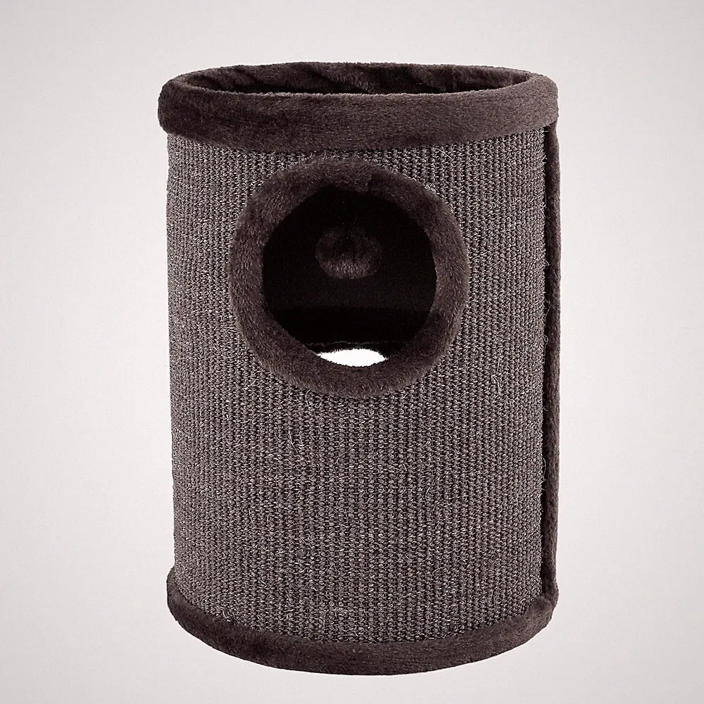 B-Ware: lionto Kratztonne mit Sisal Kratzturm Kratzbaum Kratzsäule 50 cm Grau