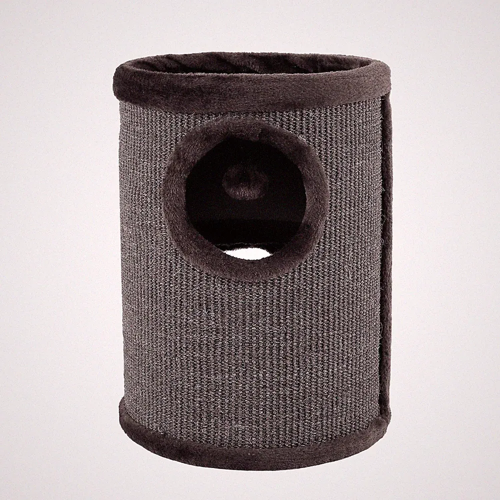 B-Ware: lionto Kratztonne mit Sisal Kratzturm Kratzbaum Kratzsäule 50 cm Grau