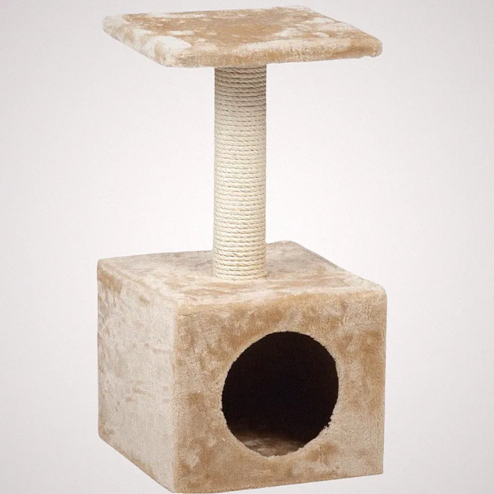 Beeztees Kratzbaum Christa beige 60cm Sisal für Katze, Kuschelhöhle & Plattform