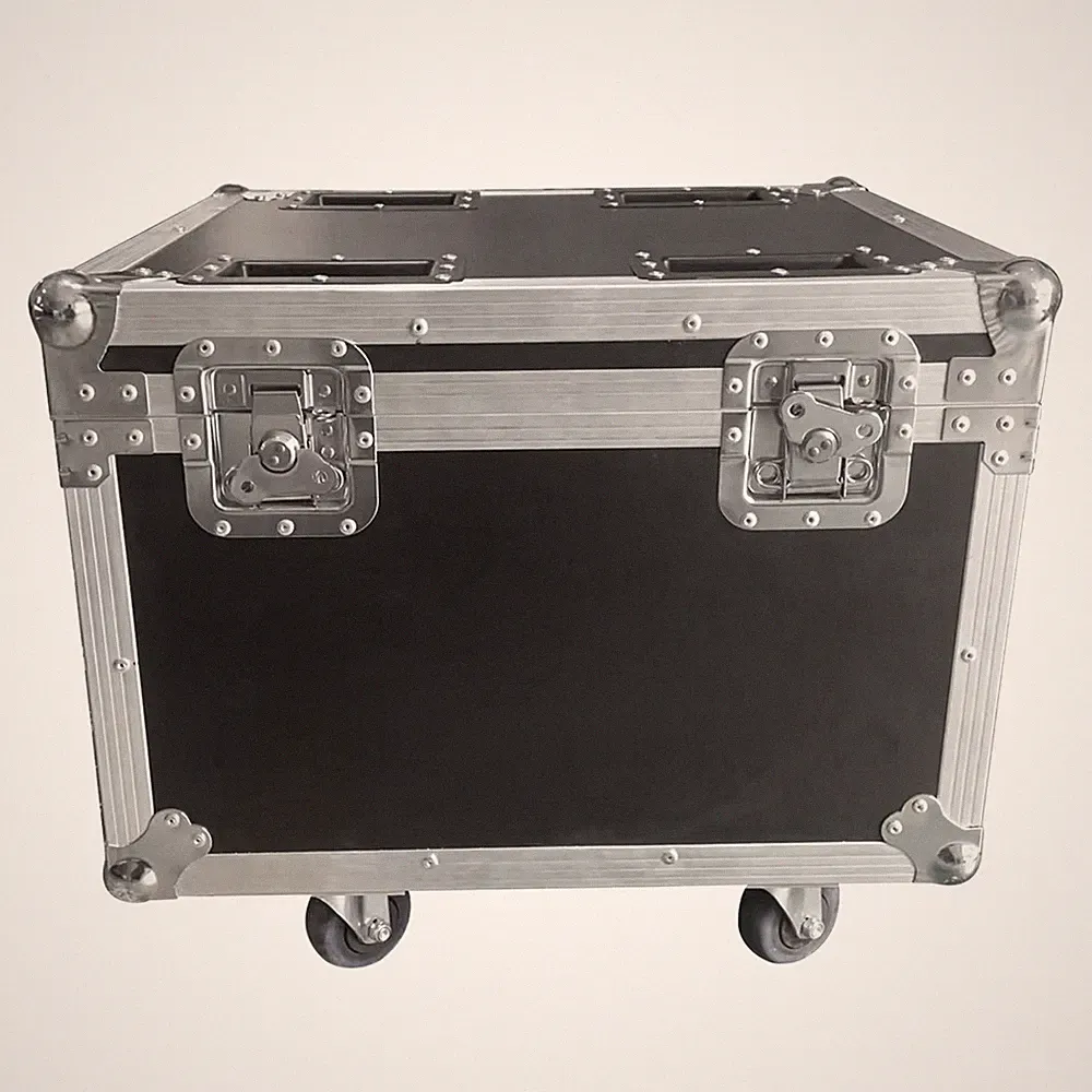 Black Flight Case Airline Case PE Leather For 2/4Pcs Moving Head Light