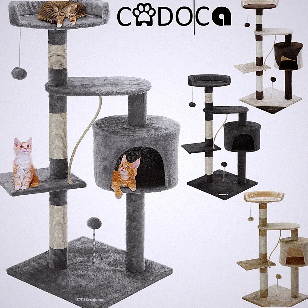 CADOCA® Kratzbaum Katzenkratzbaum Katzenbaum Kletterbaum für Katzen Sisal