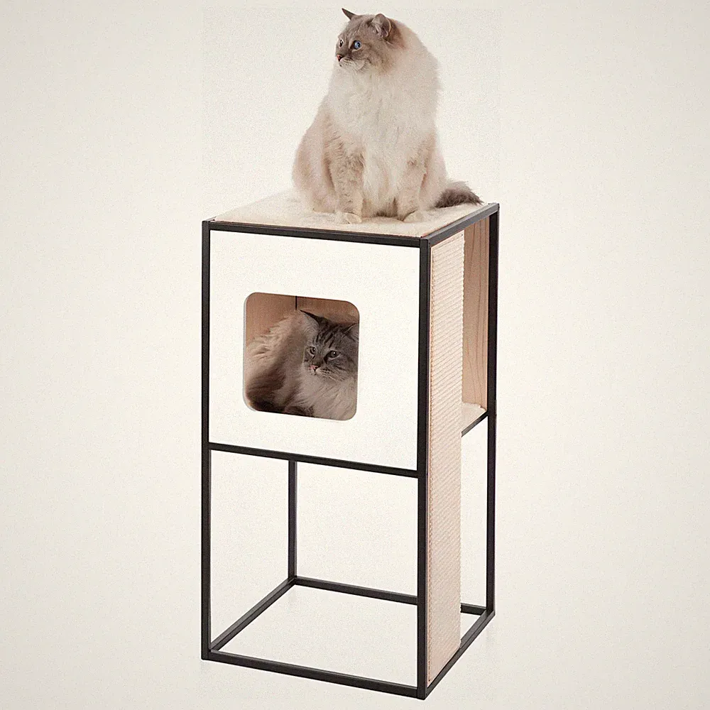 Catit Vesper Patio Kratzbaum für Katzen - stilvoll & komfortabel, Holzoptik