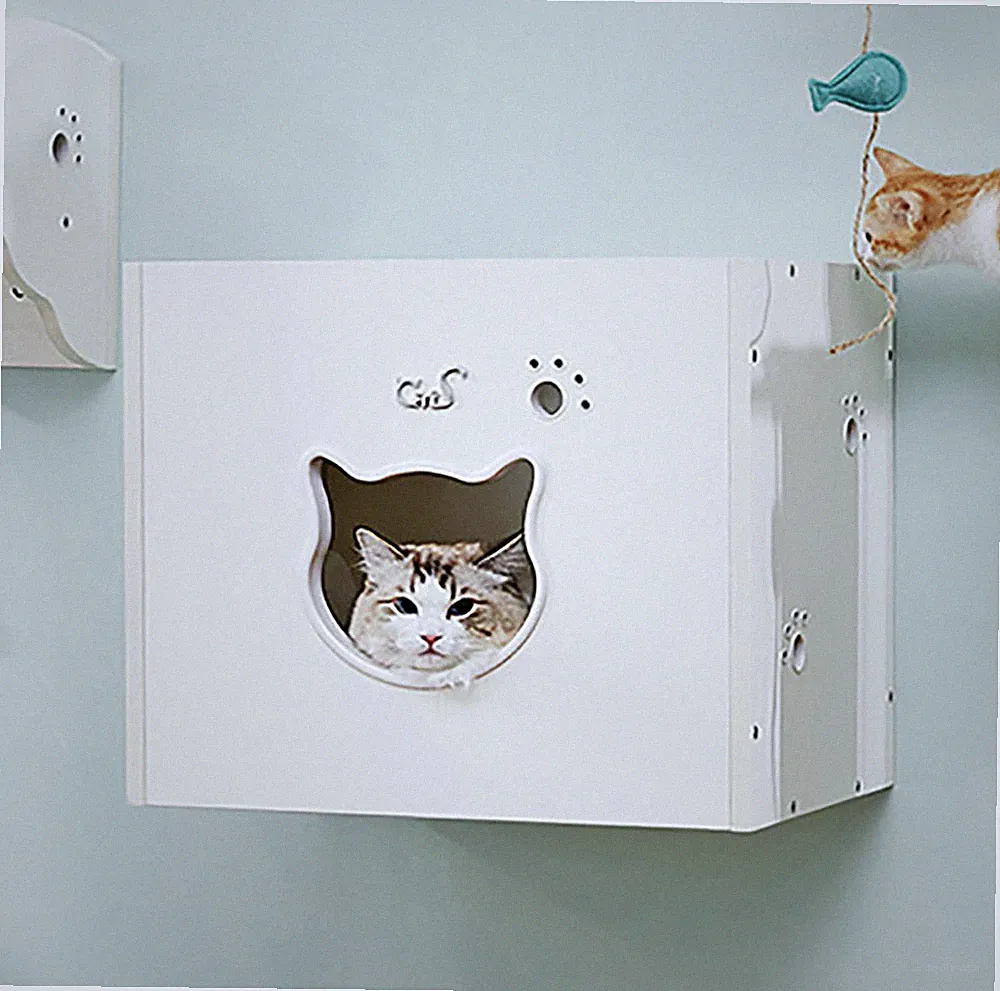 CatS Design Kletterwand große Katzen stabil Wandkratzbaum Wandbett Wandhöhle F2