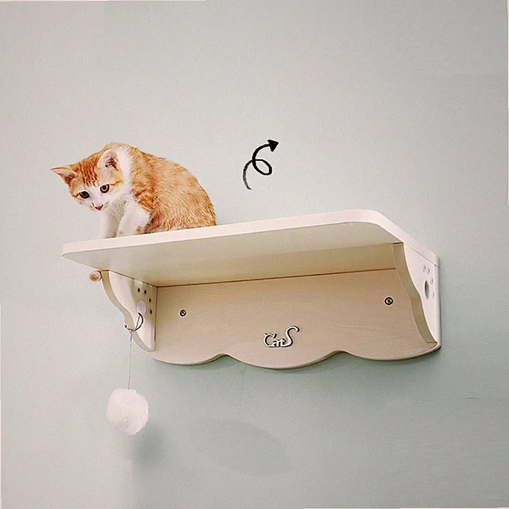 CatS Kletterwand große Katzen stabil Wandkratzbaum Kletterstufen Wandliege F1