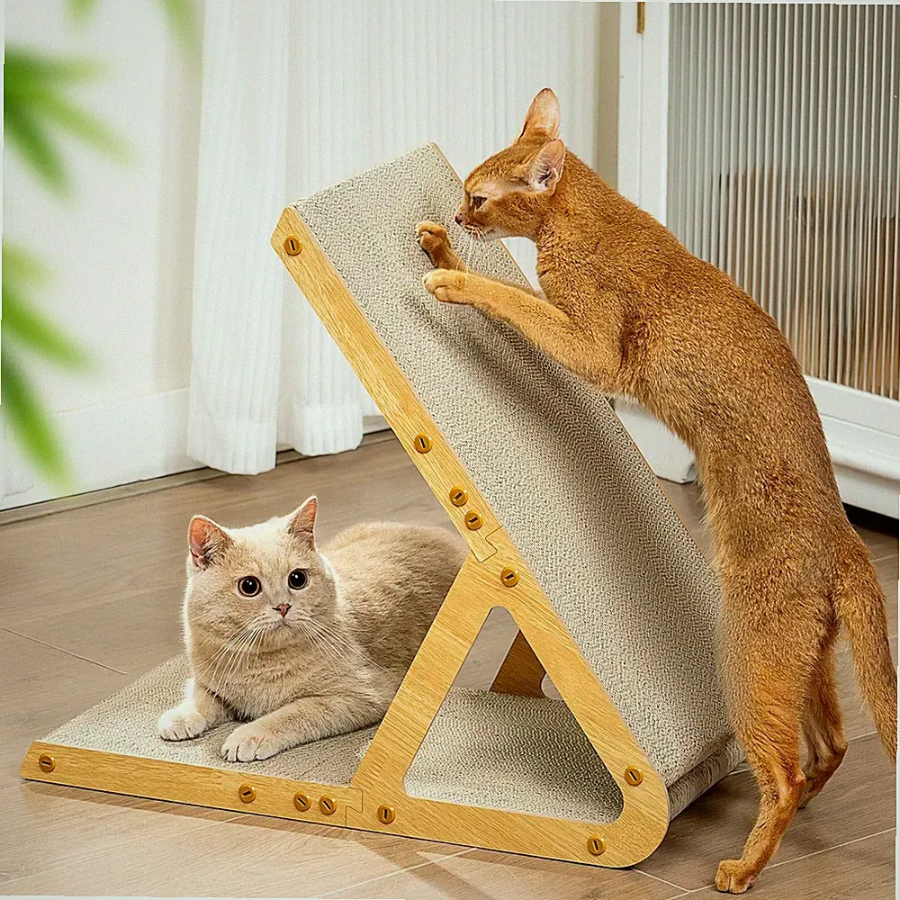 Conlun 2-in-1 Kratzbrett in A-Form für Mittelgroße Katzen bis 7 kg, Stehend