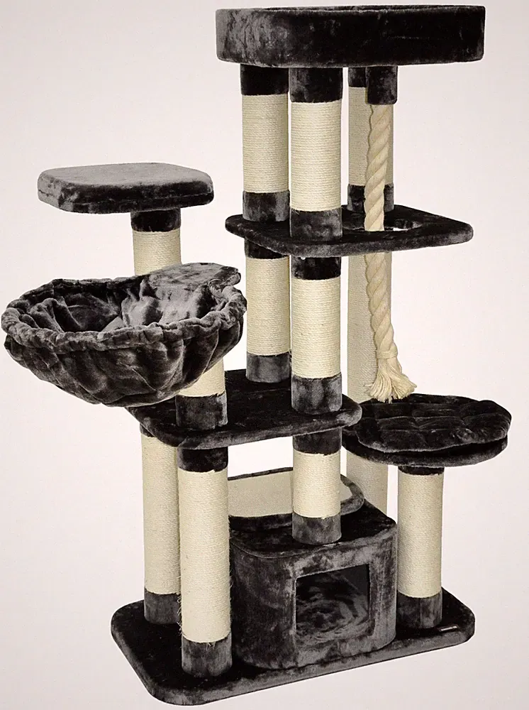 Design Kratzbaum XXL Katzenkratzbaum schwere Katzen Memphis 158 cm - grau