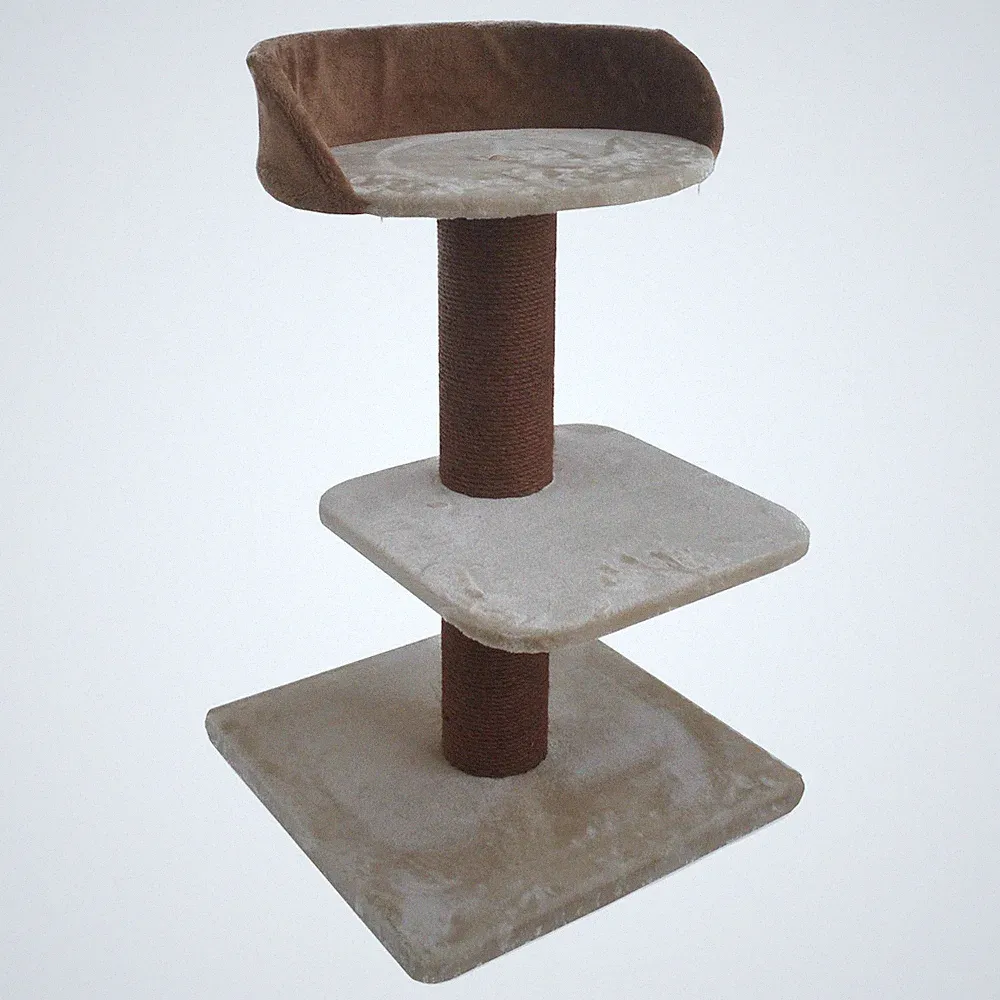 Duvo+ Kratzbaum Gloria 60x60x100cm beige/orange für Katzen, 2 Liegefläche
