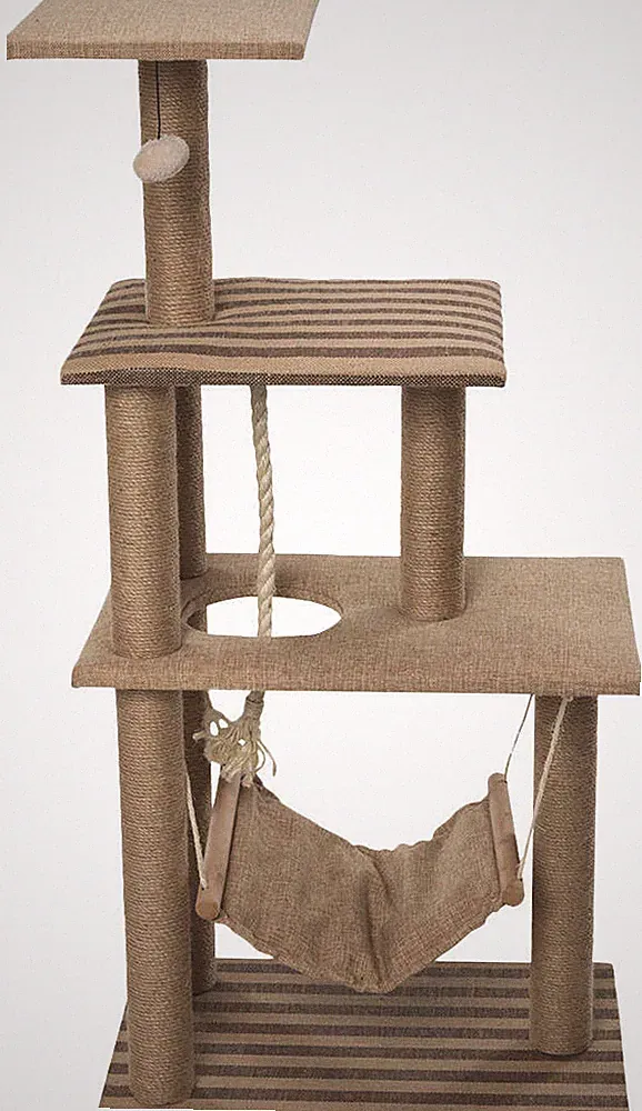 Ebi Kratzbaum Natural Elm 60 x 40 x 118,5 cm Robuster Kratzbaum mit Sisal