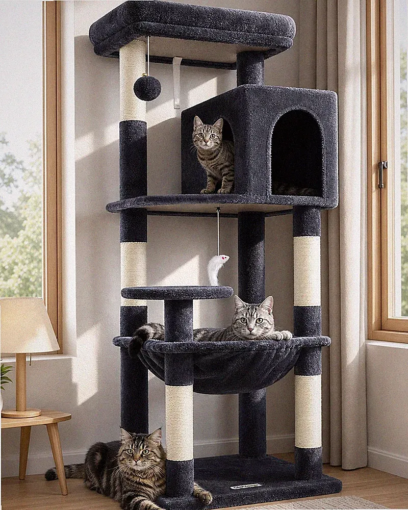 F53 Kratzbaum mit Hängematte 45 * 40cm für Große Katzen Kätzchen