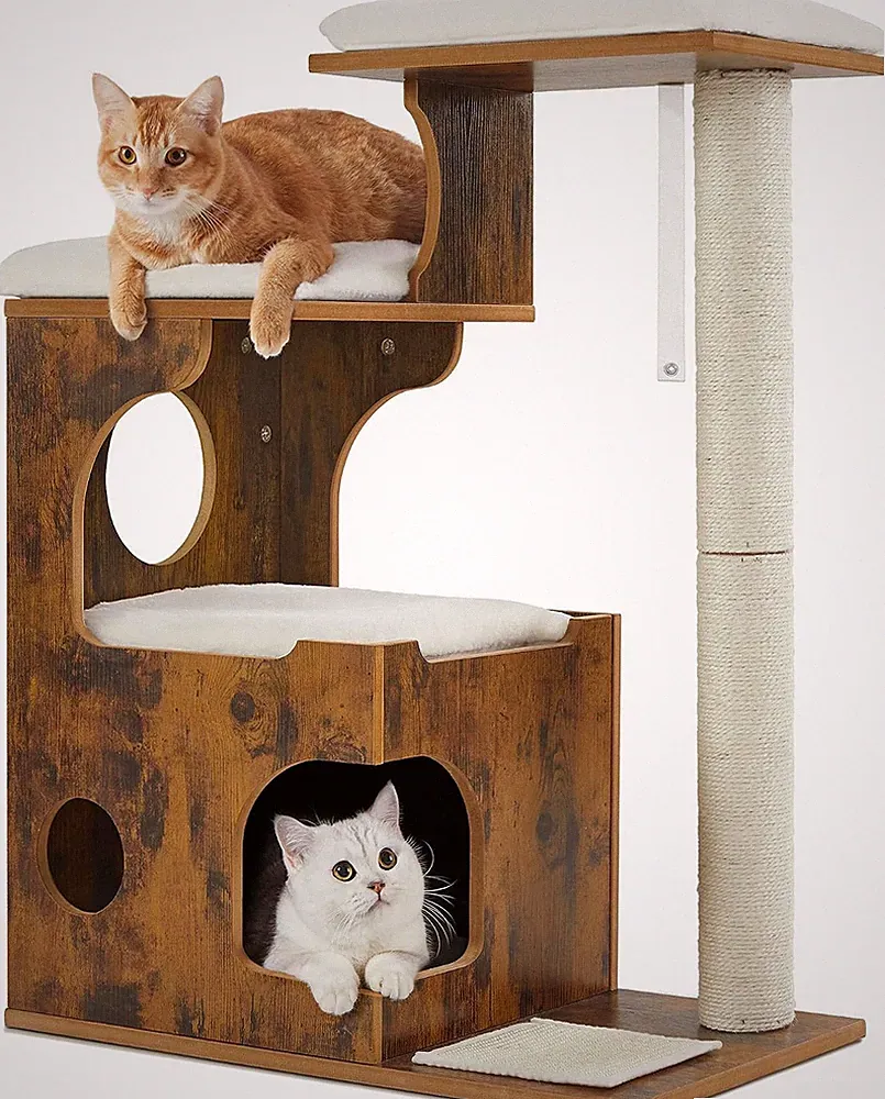 Feandrea Kratzbaum, 86 Cm Hoher Katzenbaum, Spanplatten-Katzenkratzbaum, Mit Höh