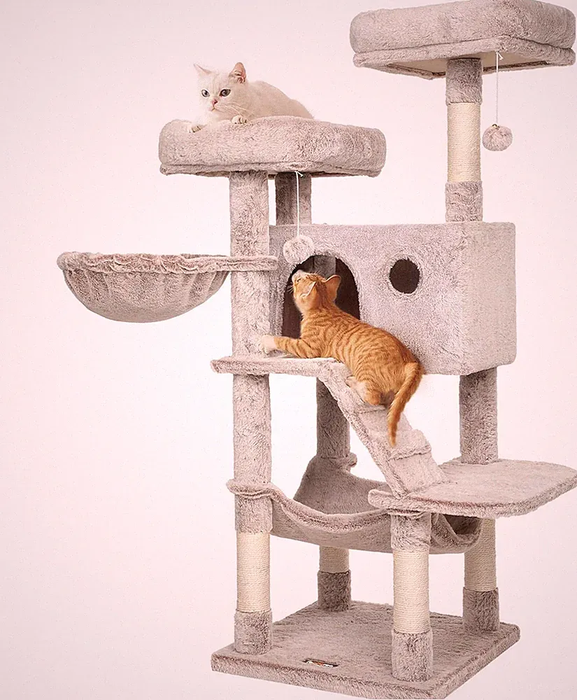 Feandrea Kratzbaum Groß, Katzenbaum Mit Weichem Bezug, Für Große Katzen, Ombré-B