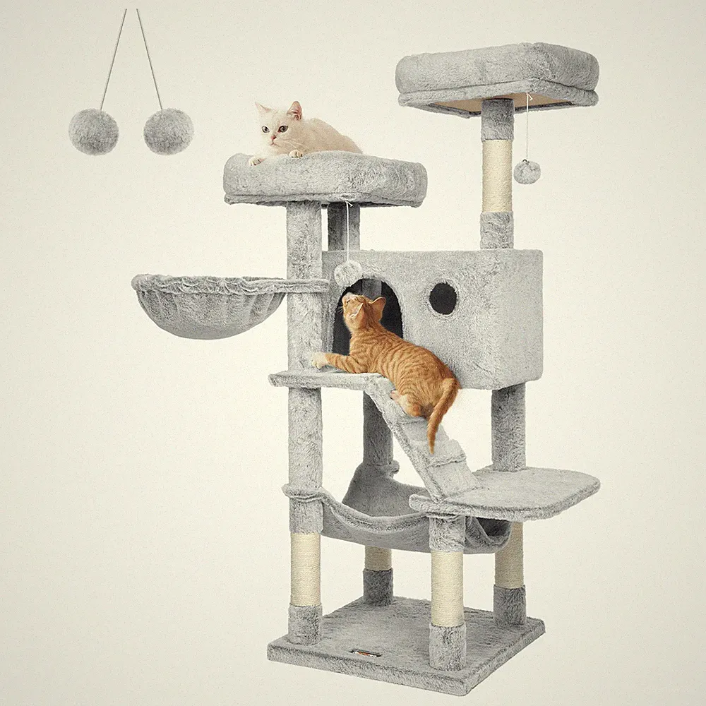 Feandrea Kratzbaum Groß, Katzenbaum Mit Weichem Bezug, Für Große Katzen, Ombré-B
