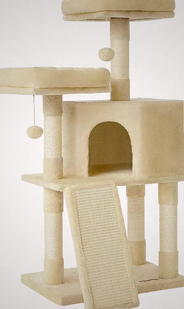 Feandrea Kratzbaum klein, Katzenbaum mit Kratzbrett, Plattformen, für Katze