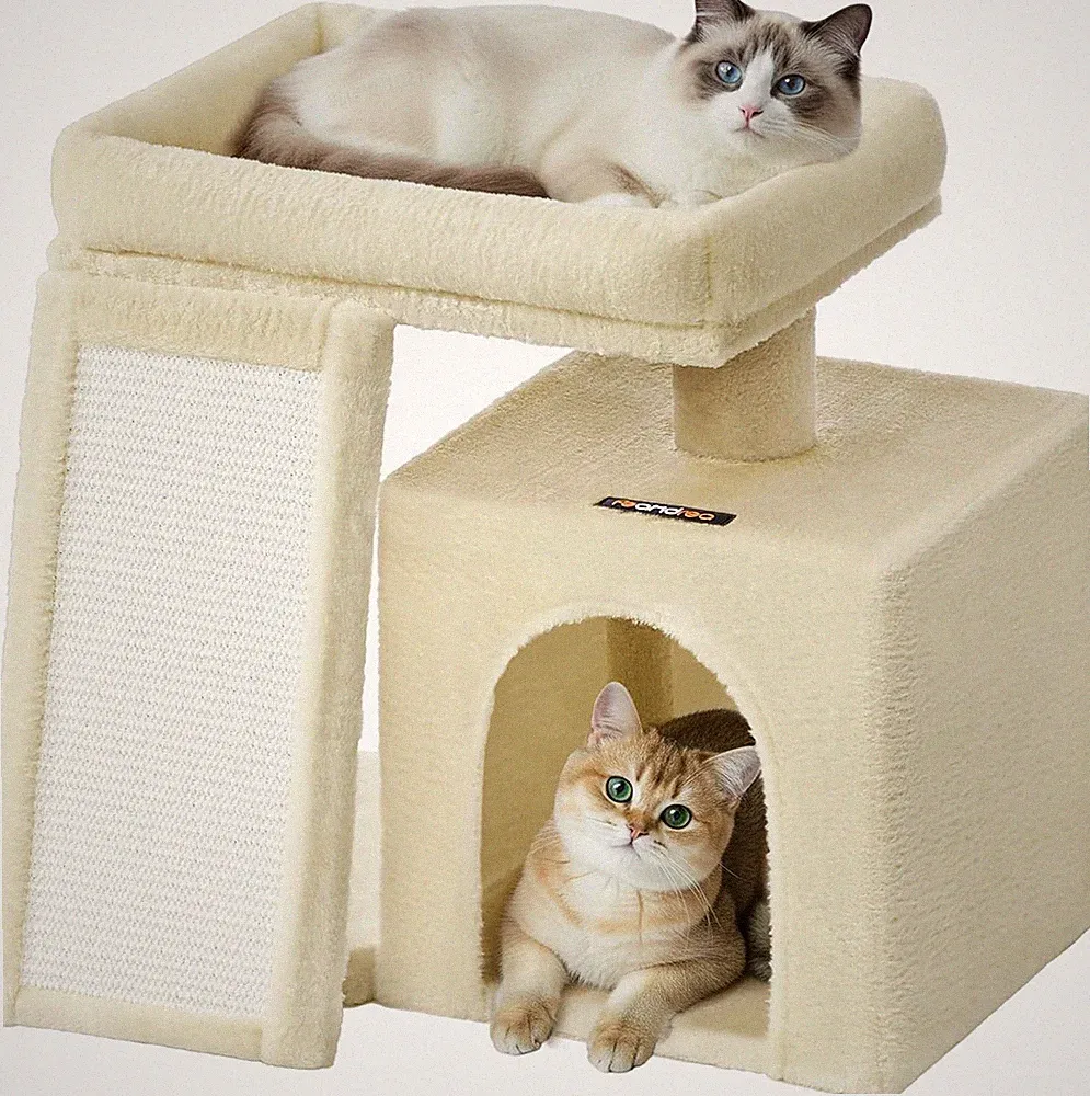 Feandrea Kratzbaum Klein, Katzenbaum Mit Kratzrampe Und Großer Plattform, Katzen