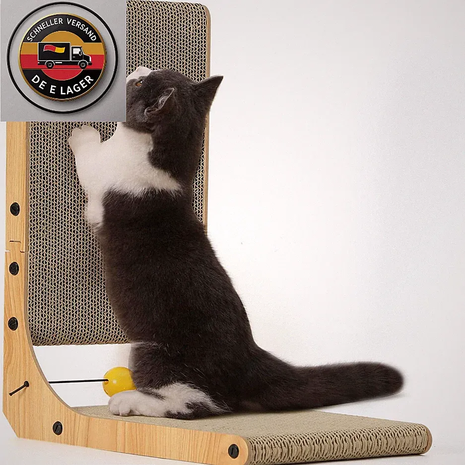 FUKUMARU Katzenkratzbrett L-förmig 48 cm Hoch 3