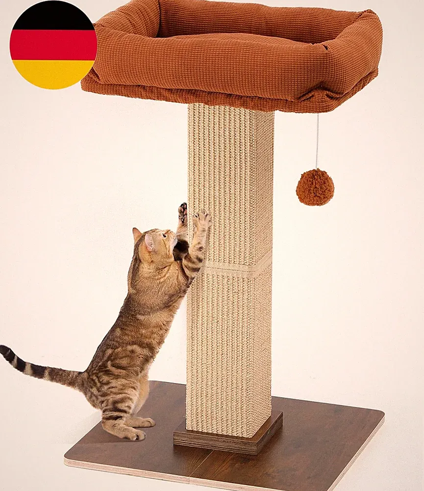 FUKUMARU Kratzbaum, 73 Cm Hocher Katzenbaum Mit 46 X 36 Cm Plattform, Retro-Stil