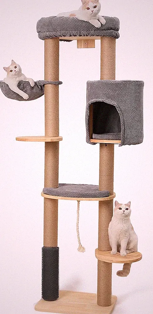 FUKUMARU Kratzbaum für Katzen,188 cm Wandmontage, Katzenbaum mit Katzenbett, Kra