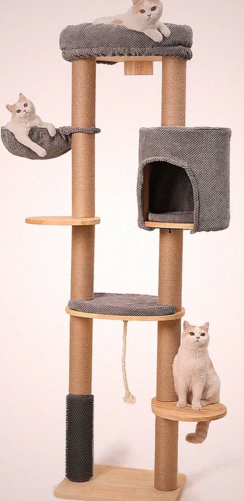 FUKUMARU Kratzbaum Für Katzen,188 Cm Wandmontage, Katzenbaum Mit Katzenbett, Kra