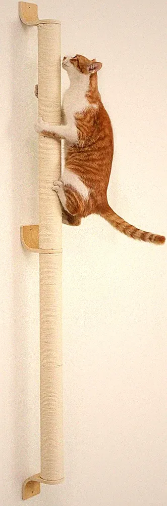 FUKUMARU Wandkratzsäule Katzen 154 cm Sisal Kratzbaum zur Wandmontage stabil