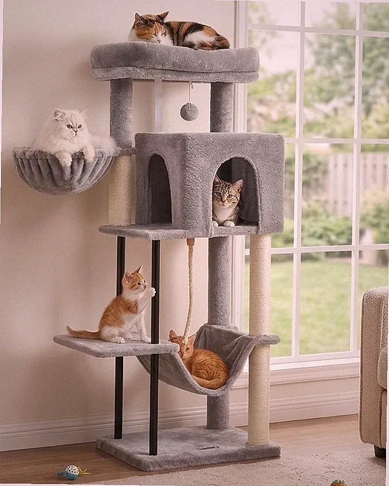 Gitelsnour Katzenkratzbaum 110 cm Sisal Metallrohre Häng