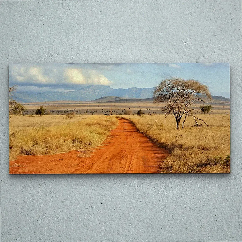 Glasbilder Wandbild Druck auf Glas Wohnzimmer 100x50 Landschaft Baum in Afrika