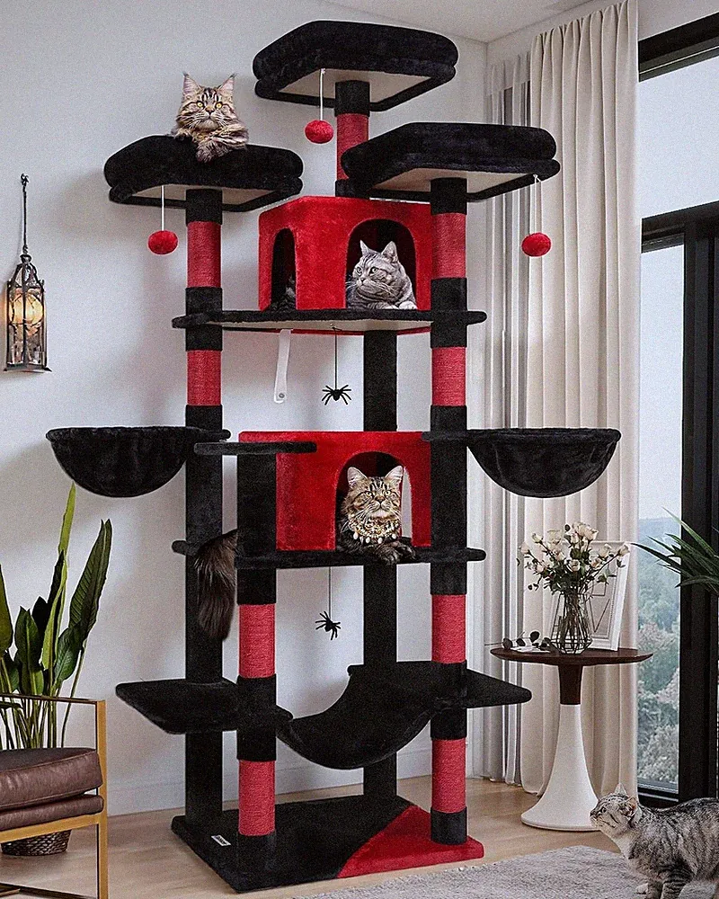 Globlazer Katzenbaum Gothic XXL 204 cm 3 Sitzstangen 2 Kat