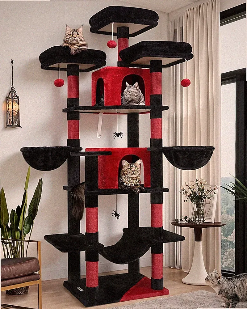 Globlazer Kratzbaum Gothic Groß XXL 204 cm 3 Sitzstangen 2